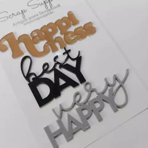 Kit de Acrílicos Scrap Supplies - Títulos Happiness