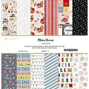 Kit de Papéis Coleção Minha Diversão My Memories Crafts - 6 Papéis