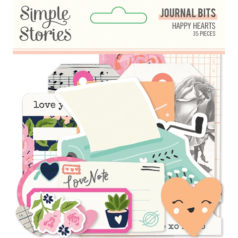 Journal Bits Coleção Happy Hearts 16917 Simple Stories - comprar online
