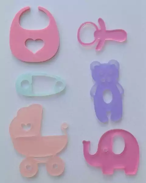Kit de Acrílicos Scrap Supplies - Elementos Bebê Menina 2