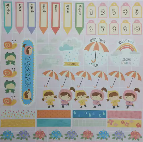 Papel Coleção Celebrando meu Arco Íris By Lu Ruzzi - Chuva Lilás