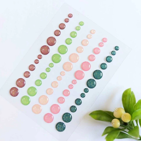 Enamel Glitter Dots - Roxo, Verde, Rosas e Azul Petróleo