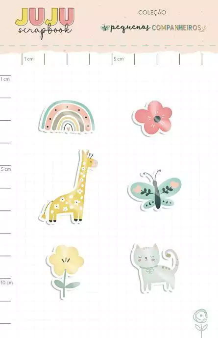 Kit de Acrílico Coleção Pequenos Companheiros Juju Scrapbook - Girafinha