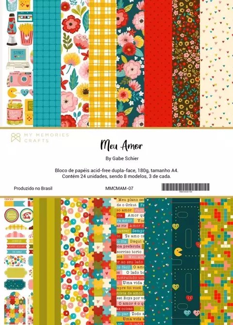 Bloco A4 Coleção Meu Amor My Memories Crafts - comprar online