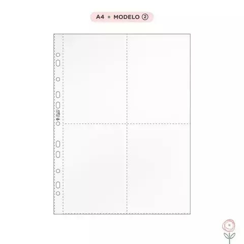 Refil Plástico A4 com 4 Divisórias Juju Scrapbook - Modelo 2 - comprar online