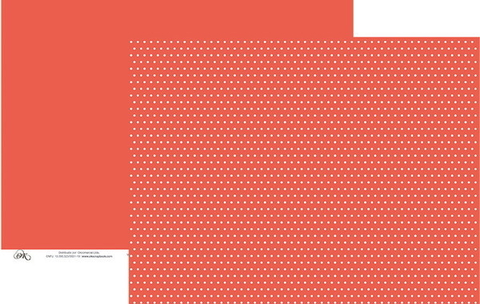 Papel Básico OK 8905 - Poá Médio Branco com Vermelho Amor