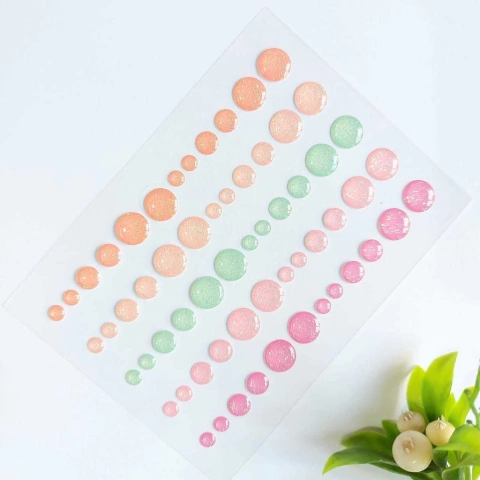 Enamel Glitter Dots - Rosas, Verde Água e Laranjas