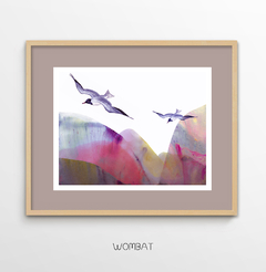 Paisaje Tonal Rodocrosita con Gaviotas