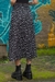 SAIA MIDI FENDA FLORAL PRETA - ROCK IT® | roupas & acessórios