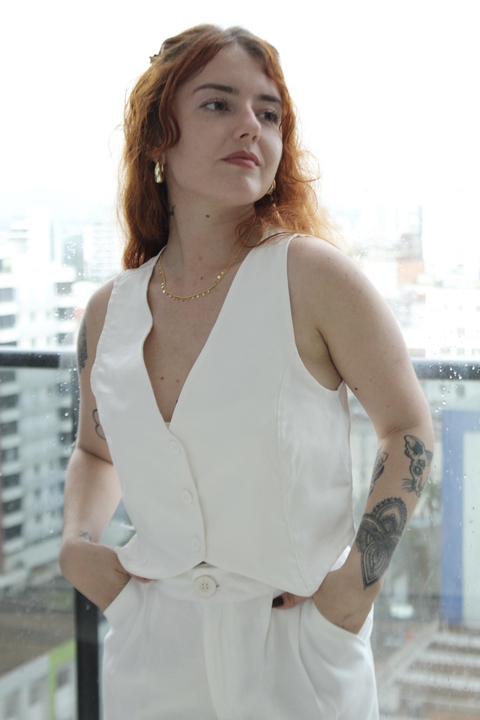 COLETE ALFAIATARIA POLLY OFF WHITE