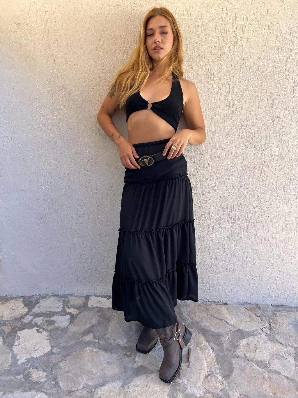 Falda bali negra