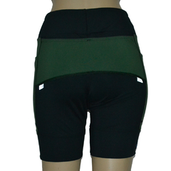 Bermuda 4 Bolsos Preto com laterais e bolsos Verde Militar - corrabem