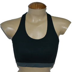 TOP de Corrida com Bolso Preto com Barra Chumbo
