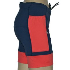 Bermuda 4 Bolsos Azul Marinho com Barra e Bolsos Laranja