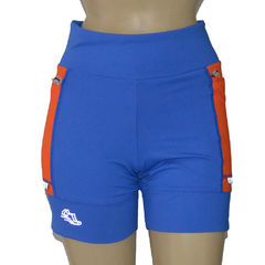 Shortinho 4 Bolsos Azul Royal com Laterias Laranja - comprar online