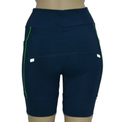 Bermuda 4 Bolsos Azul Marinho com Vivo Verde na internet