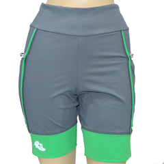 Shortinho 4 Bolsos Chumbo com Barra e vivo Verde Bonito- Pronta Entrega - comprar online