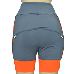 Shortinho 4 Bolsos Chumbo com Barra e Vivo Laranja Energy - Pronta Entrega - corrabem