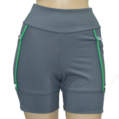 Shortinho 4 Bolsos Chumbo com Vivo Verde Bonito- Pronta Entrega - comprar online