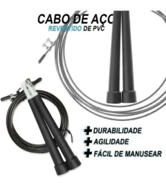 Corda De Pular Cross Fit Cabo Aço Rolamento Profissional 3m - comprar online
