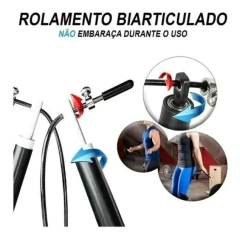Corda De Pular Cross Fit Cabo Aço Rolamento Profissional 3m na internet