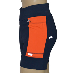 Shortinho 4 Bolsos Azul Marinho com Laterais Laranja - comprar online