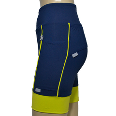 Bermuda 4 Bolsos Azul Marinho com Barra e Vivo Amarelo Neon - Pronta Entrega na internet
