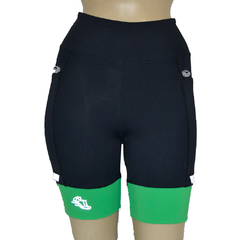 Bermuda 4 Bolsos Preto com Barras Verde Bonito - Pronta Entrega - comprar online