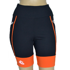 Bermuda 4 Bolsos Preto com Barra e Vivo Laranja Energy - Pronta Entrega - comprar online