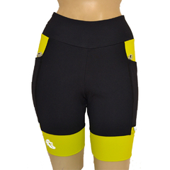 Bermuda 4 Bolsos Preta com as Laterais e Barra Amarelo Neon - Pronta Entrega - comprar online