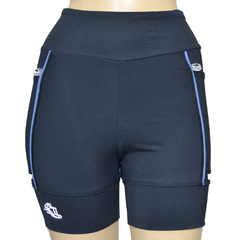 Shortinho 4 Bolsos Preto com Vivo Azul Fly - Pronta Entrega - comprar online