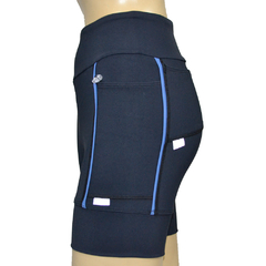Shortinho 4 Bolsos Preto com Vivo Azul Fly - Pronta Entrega na internet