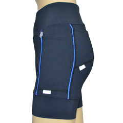 Shortinho 4 Bolsos Preto com Vivo Azul Royal - Pronta Entrega na internet