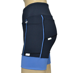 Shortinho 4 Bolsos Preto com Barra e Vivo Azul Céu - Pronta Entrega na internet