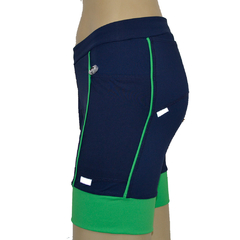 Bermuda 4 Bolsos Azul Marinho com Barra e Vivo Verde Bonito - Pronta Entrega na internet