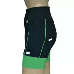 Shortinho 4 Bolsos Preto com Barra e Vivo Verde Bonito - Pronta Entrega na internet