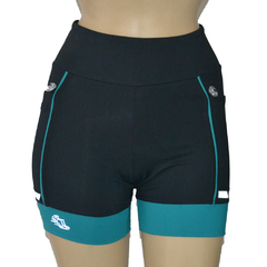 Shortinho 4 Bolsos Preto Barra e Vivo Verde Esmeralda - comprar online