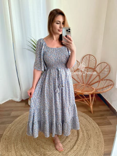 Vestido Marina floralzinho Azul Claro - comprar online