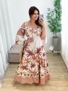 Vestido Pamela Coqueiros Marrom - comprar online