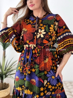 LINHA PREMIUM - Vestido Adele Floral Color - comprar online