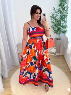 Vestido Roberta Floral Aquarela - Glossy House
