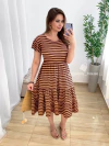 Vestido Joice Marrom Listrado - comprar online