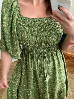 Vestido Marina Curto Verde Floralzinho na internet