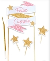 Topper silueta safari jirafa rosa - comprar online