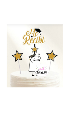 Topper silueta me recibí/graduación - comprar online