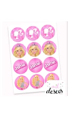 Sticker barbie x12 unidades - comprar online
