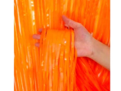 Cortina de flecos metalizada naranja - comprar online