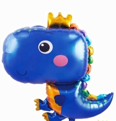 Globo dino corona azul 70cm aprox - comprar online