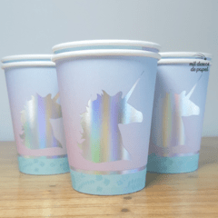Vaso iridiscente unicornio x6 unidades
