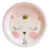 Plato gatita con corona x6 unidades